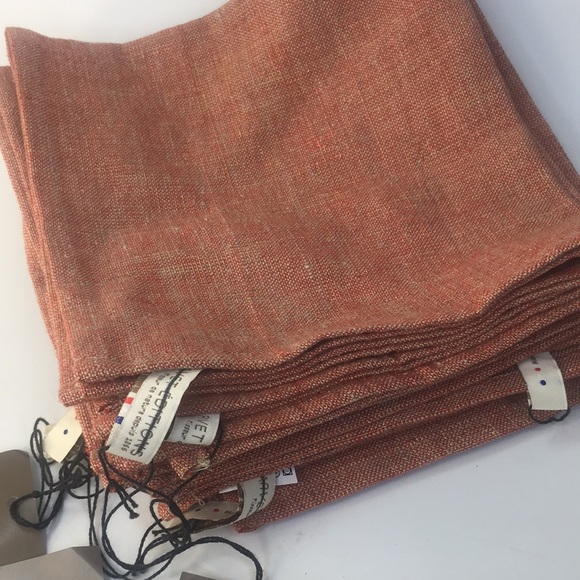 Anthropologie Other - Charvet Editions Pepite Rouge Linen Napkins Set 8